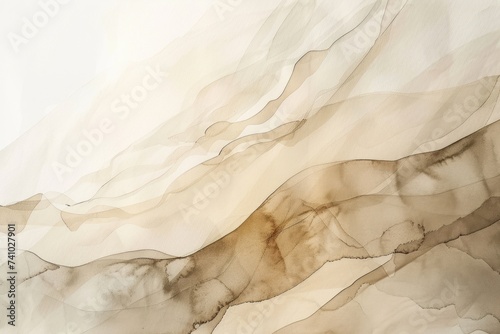 Abstract watercolor paint background dark Ivory gradient color with fluid curve lines texture photo