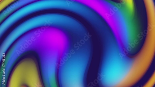 Video screensaver with moving abstract flowing iridescent colorful background. Animated stock footage