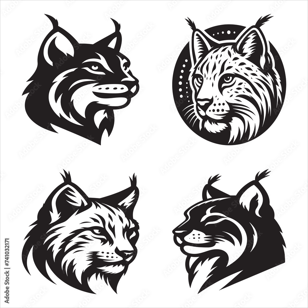 Silhouette Vector design of a 'Eurasian lynx Icon