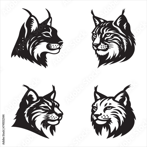 Silhouette Vector design of a 'Eurasian lynx Icon