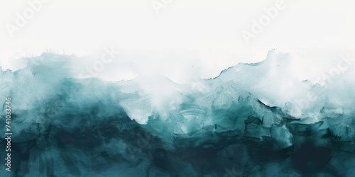 Abstract watercolor paint background dark Turquoise gradient color with fluid curve lines © GalleryGlider