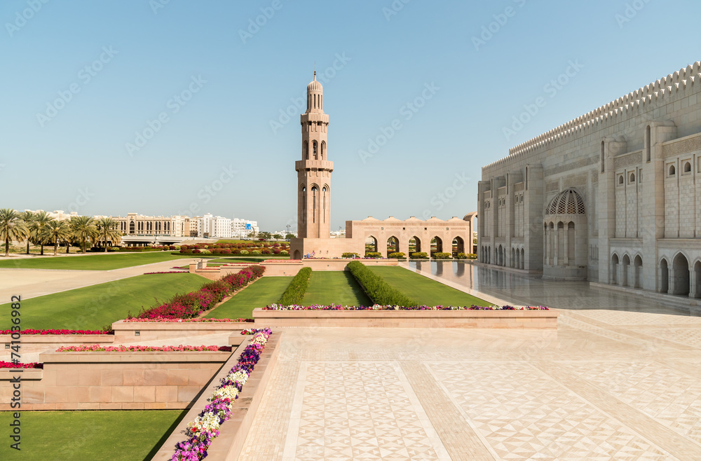 The Sultan Qaboos Grand Mosque in Muscat, Oman, Middle East