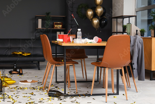Interior of messy office wi...
