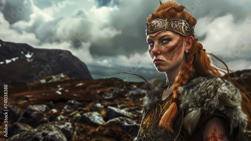A portrait of a Celtic warrior queen
