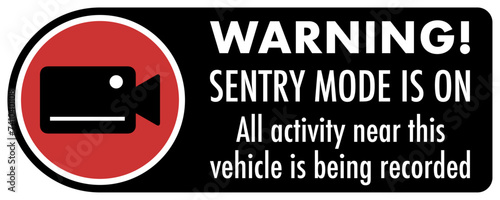 Vector graphic of sticker warning that in car camera recording system is in operation