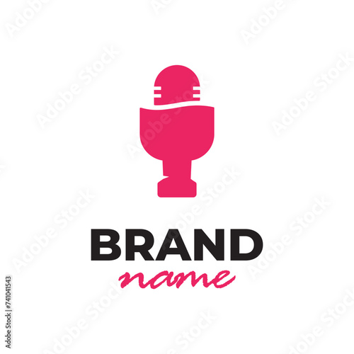 podcast wine logo, podcast logo with wine, wine bottle logo, podcast logo template