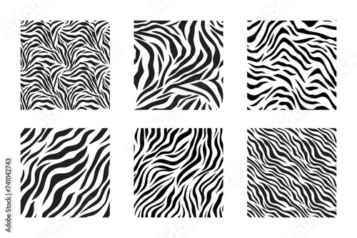 Highly detailed zebra vector pack - Seamless animal pattern skin fur vector zebra pack