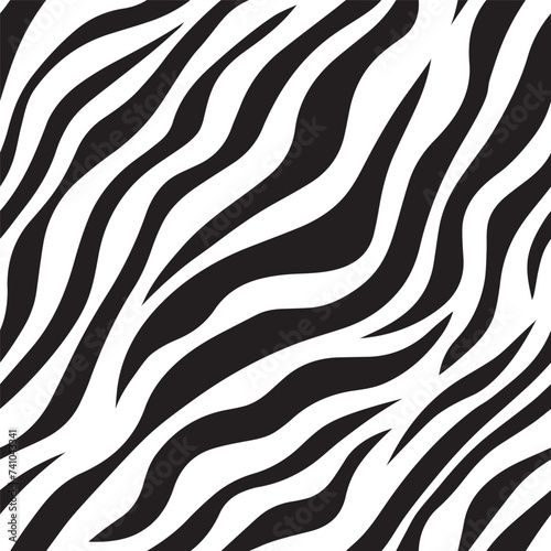 Seamless animal pattern skin fur vector zebra