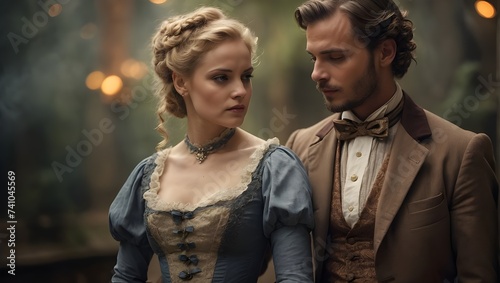 Portrait eines Paares im viktorianischen Stil um 1900