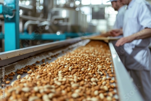 Nut production plant. Production Line. Nut factory