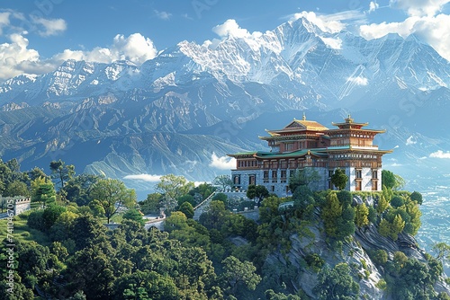Behold the majestic mountaintop palace of the ruler of Shambhala, where wisdom and compassion rule, and panoramic views inspire awe and reverence