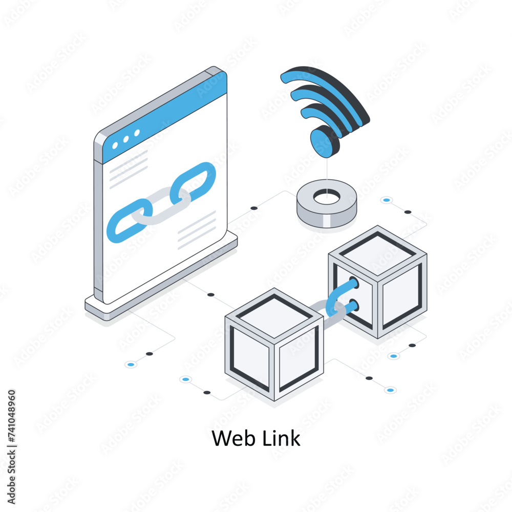 Web link isometric stock illustration. EPS File stock illustration Web link isometric stock illustration. EPS File stock illustration