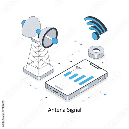 Antena Signal  isometric stock illustration. EPS File stock illustration