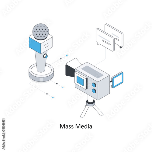 Mass Media isometric stock illustration. EPS File stock illustration