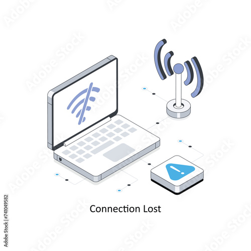 Connection Lost isometric stock illustration. EPS File stock illustration