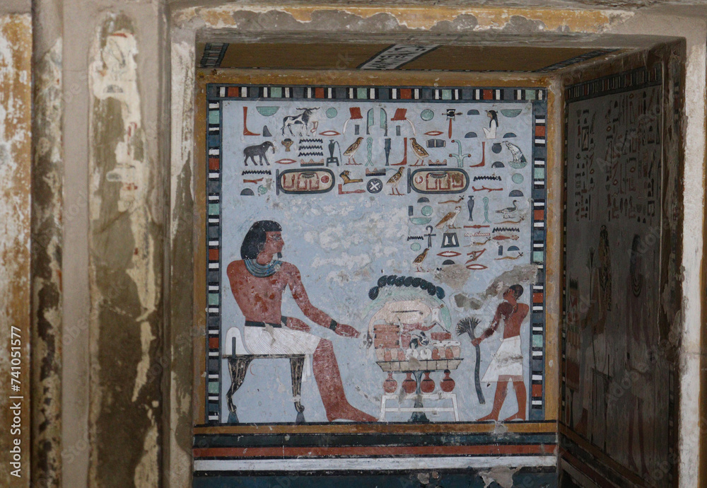 Fototapeta premium interior of tombs of the Nobles in Aswan, Egypt