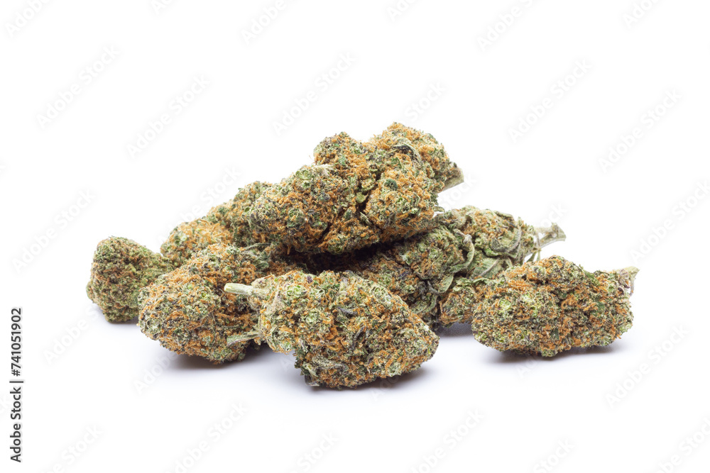 Marijuana flowers isolated on white background Marijuana flowers isolated on white background