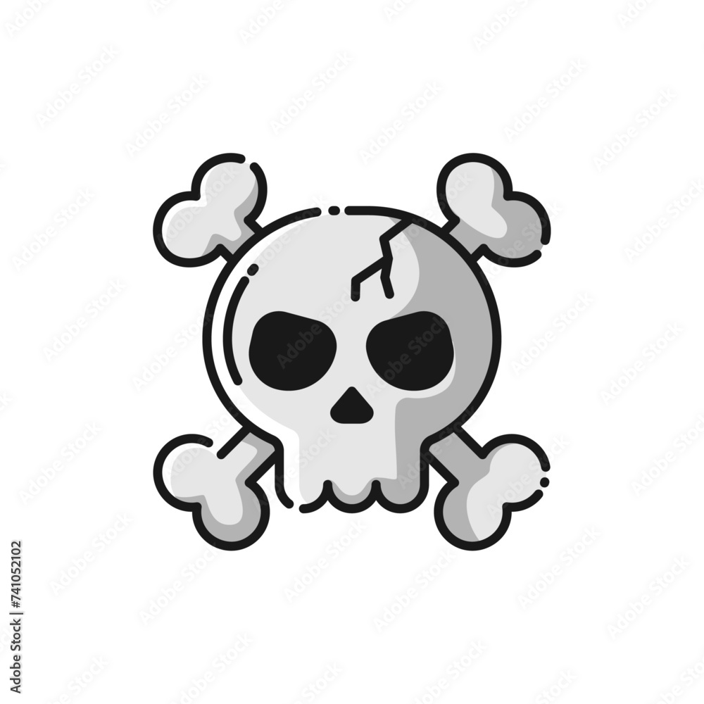 Skull Lineal Icon - Halloween Elements Icon Vector Illustration. Skull Lineal Icon - Halloween Elements Icon Vector Illustration.