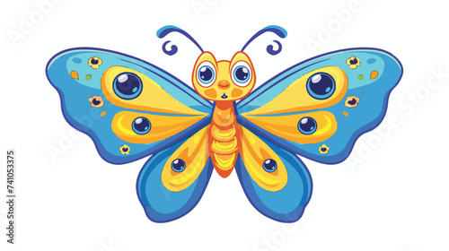 Flying butterfly insect icon. Cartoon kawaii funny © iclute3