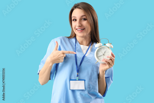 Female doctor pointing at a...