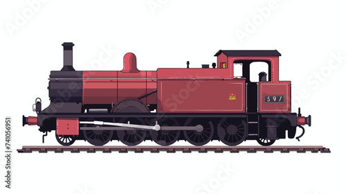 Old train vector flat minimalistic isolated illustration
