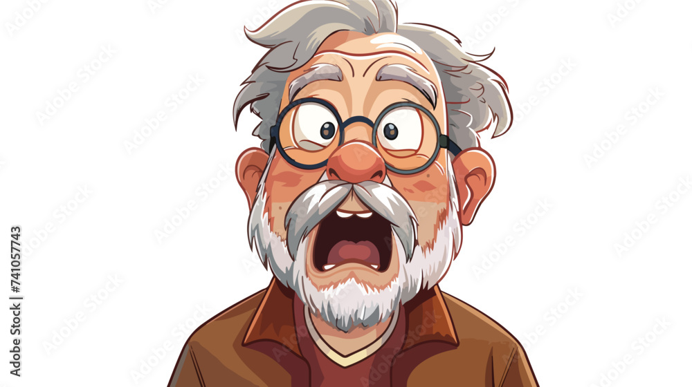 Old man with surprised expression isolated vector