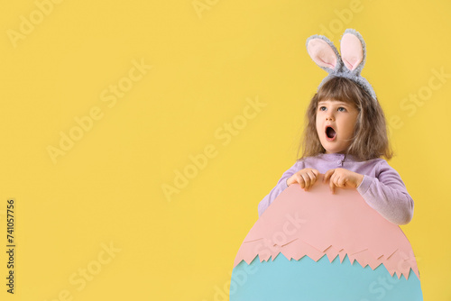 Shocked little girl wearing...