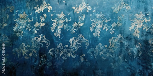 Azure vintage background, antique wallpaper design