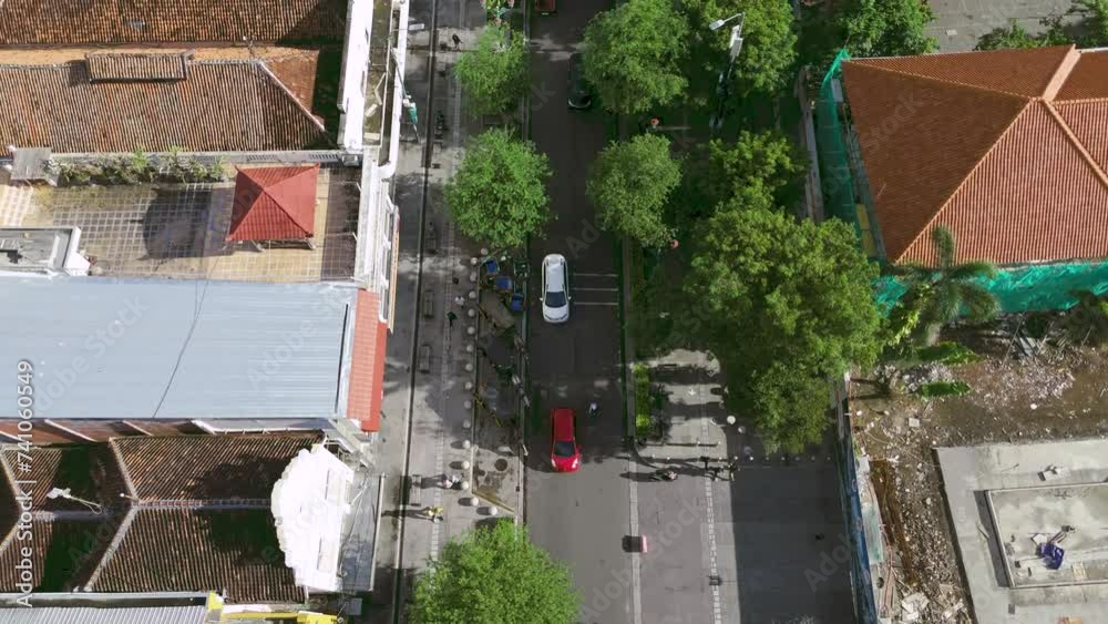 aerial view of the streets of Yogyakarta city aerial view of the streets of Yogyakarta city