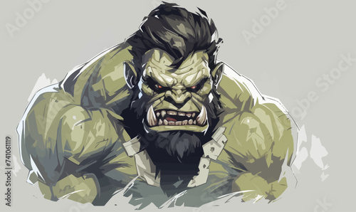 Orc isolated vector style on isolated background illustration
