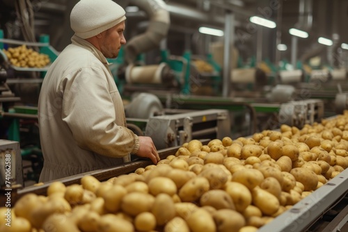 potato processing plant. Production Line.