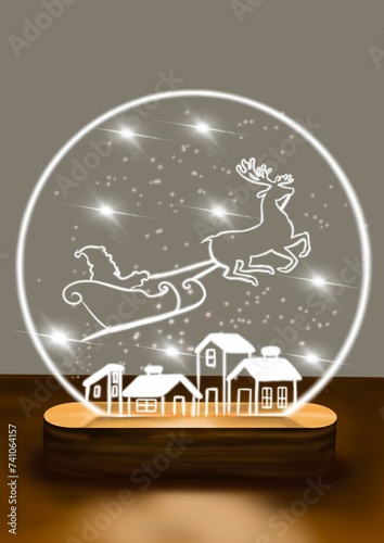 Christmas lamp, realistic drawing of a Christmas lamp, handmade drawing.