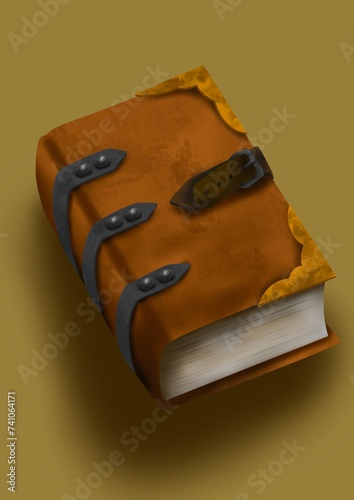 old book, drawing of a beautiful and old book, handmade drawing.