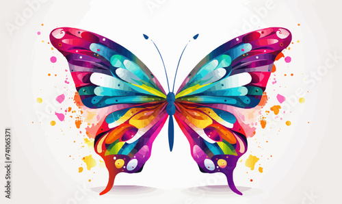 butterfly silhouette colorful design vector