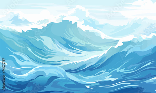 Calm ocean waves vector background