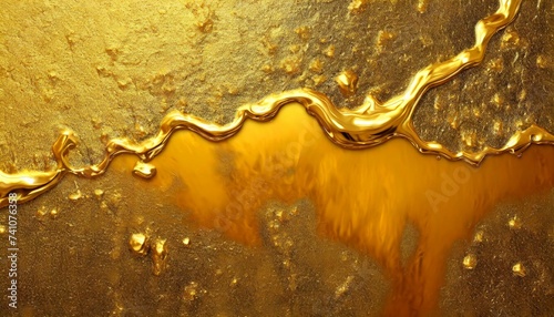 Abstract background with liquid gold effect