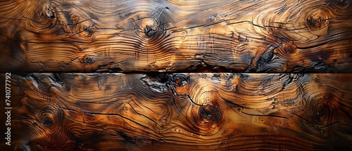 Polished wooden background, showcasing the rich grain patterns and warm tones of the wood