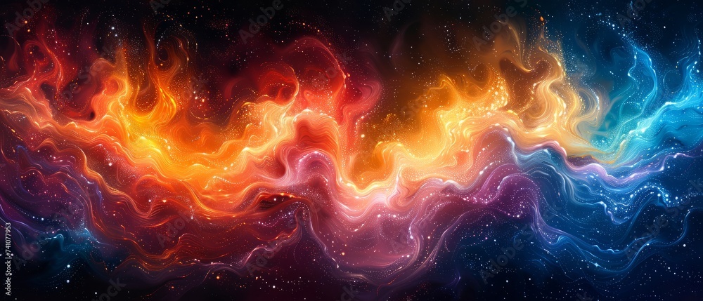 Abstract background featuring swirls of vibrant colors blending together seamlessly, creating a sense of energy and movement Abstract background featuring swirls of vibrant colors blending together seamlessly, creating a sense of energy and movement