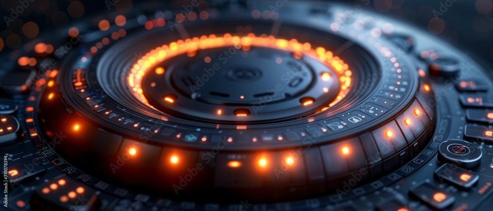 Circular futuristic interface of smart home automation assistant. Modern house. Circular futuristic interface of smart home automation assistant. Modern house.