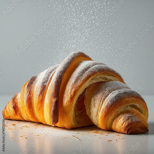 Close-up of a freshly baked croissant 