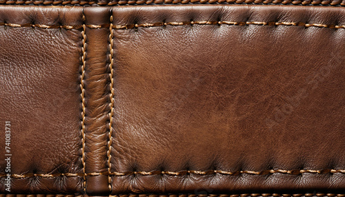old leather background with seam and pocket; for creative design