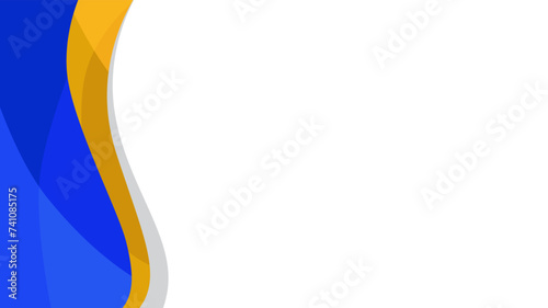 simple blue and orange vector corporate template background with flat design and copy space suitable for presentation