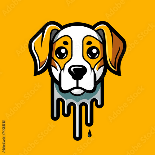 Surreal Melting Dog T-Shirt Design: Vector Graphic for Print on Demand © john