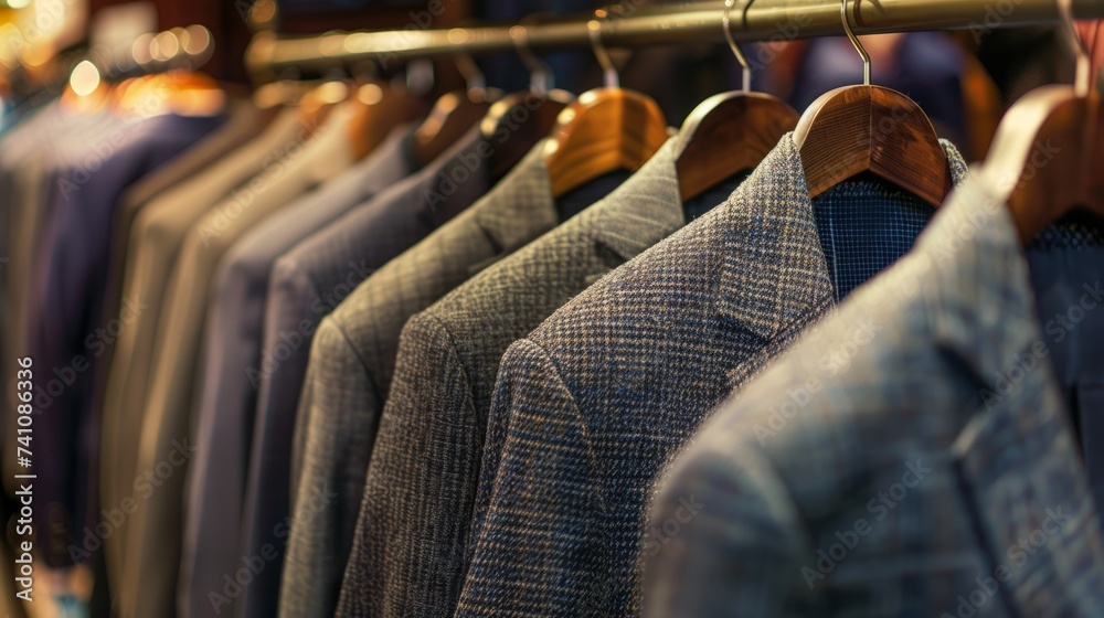 Obraz premium Elegant Suits Displayed in a Sophisticated Store