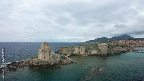 The entrance to the Chateau de Methoni in Modon in Europe, Greece, Peloponnese, Mani, in summer on a sunny day. photo
