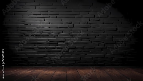 dark room with brick wall