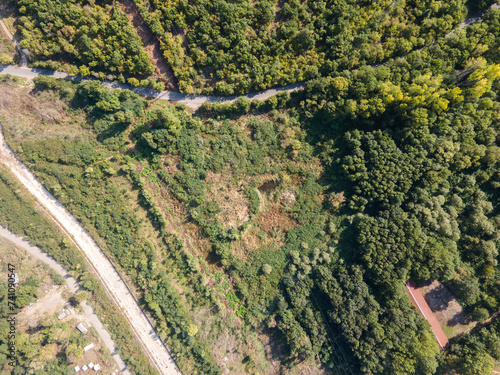 Aerial panorama of Chengene Skele, Bulgaria