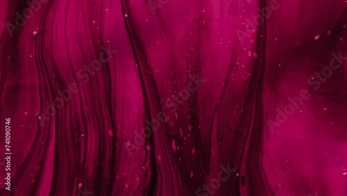Vibrant, colorful, fluid and wavy abstract paint seamless loop animation. Modern and contemporary style in 4K with shades of pink, magenta, red, black