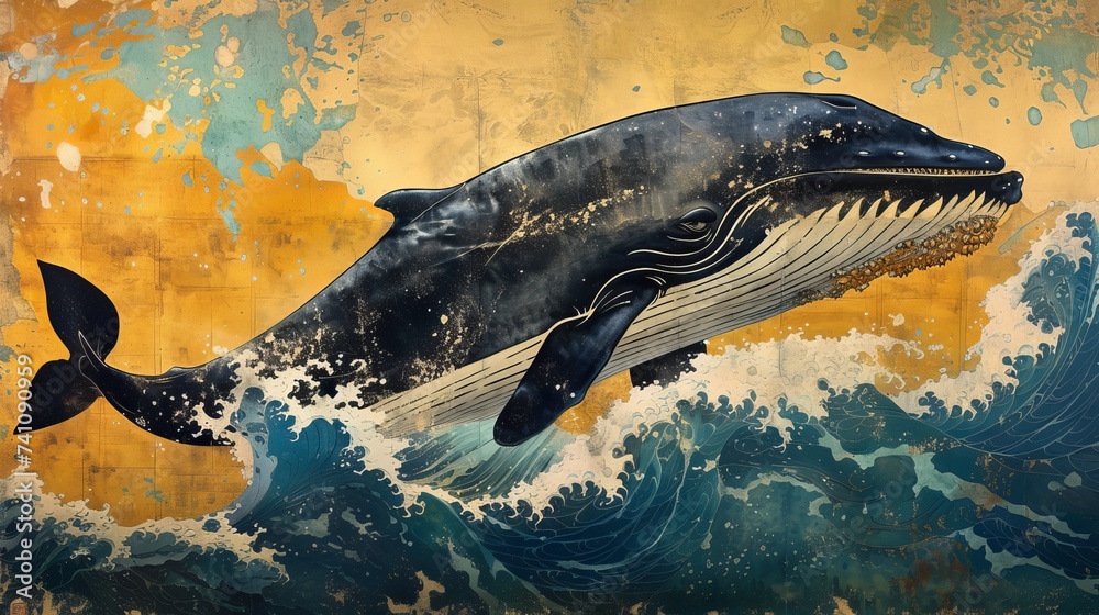 Fototapeta premium Wave art of various animal