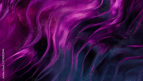 Vibrant, colorful, fluid and wavy abstract paint seamless loop animation. Modern and contemporary style in 4K with shades of magenta, pink, black, red
